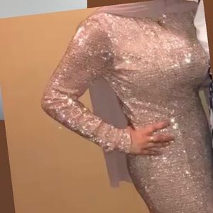 Custom made fully sequence rose gold dress